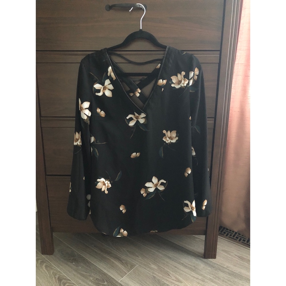 V-Neck Floral Blouse
